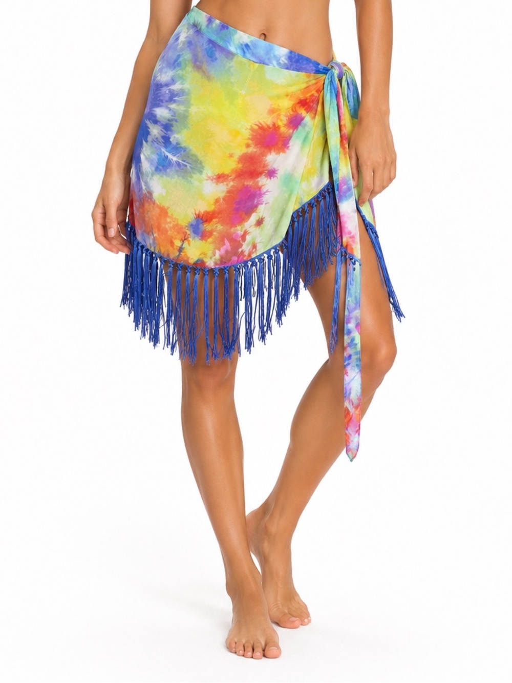 NWT TiniBikini Tie Dye Fringe Wrap Cover Up Skirt